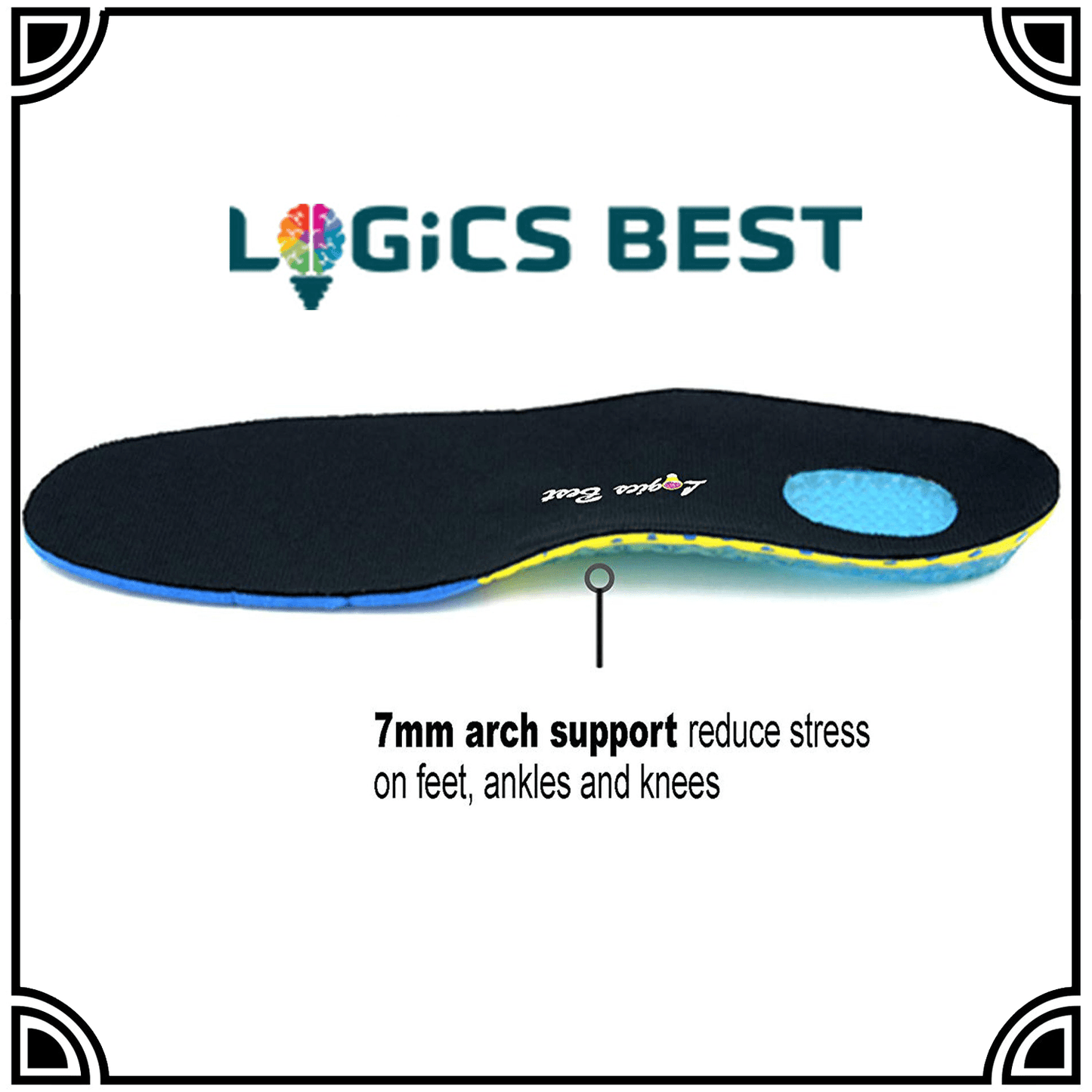 Logics Best Health and Beauty Pain Relief Insoles for Athletes, Shock Absorbing Insert for Maximum Support, Unisex, Anti-Fatigue Technology Replacement Insole
