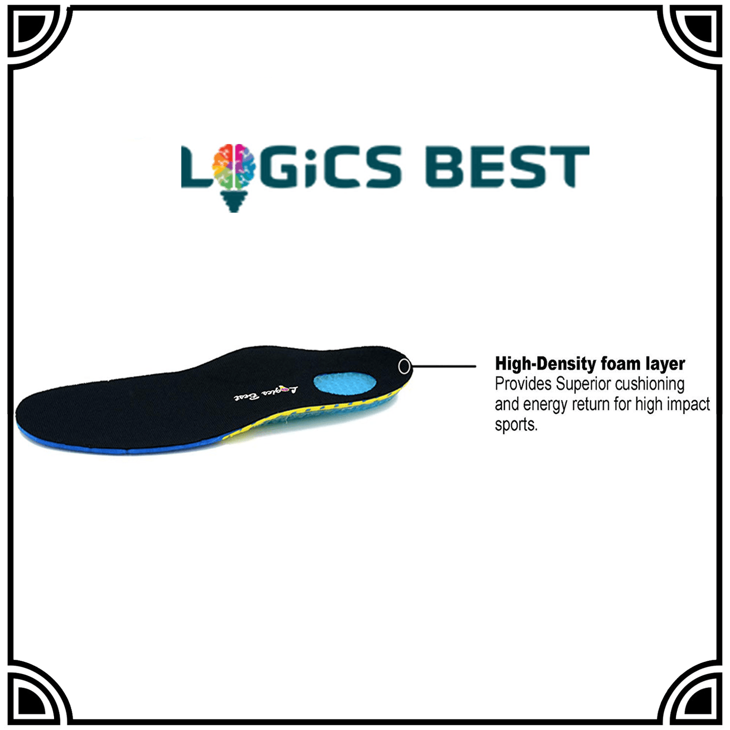 Logics Best Health and Beauty Pain Relief Insoles for Athletes, Shock Absorbing Insert for Maximum Support, Unisex, Anti-Fatigue Technology Replacement Insole