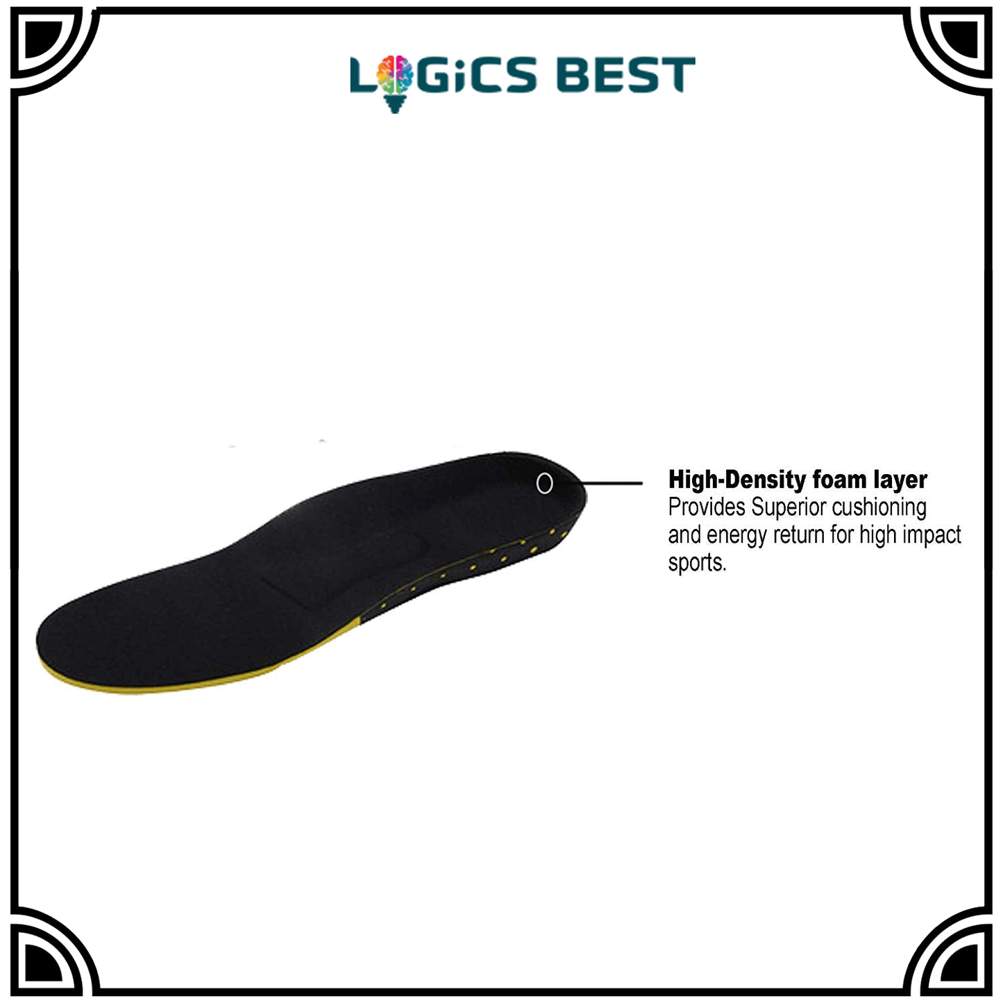 Logics Best Health and Beauty Plantar Fasciitis Flat Feet Insoles Arch Supports Orthotics Relieve High Arch, Foot, Heel Pain (US Mens 6.5-9 Womens 8-11.5)
