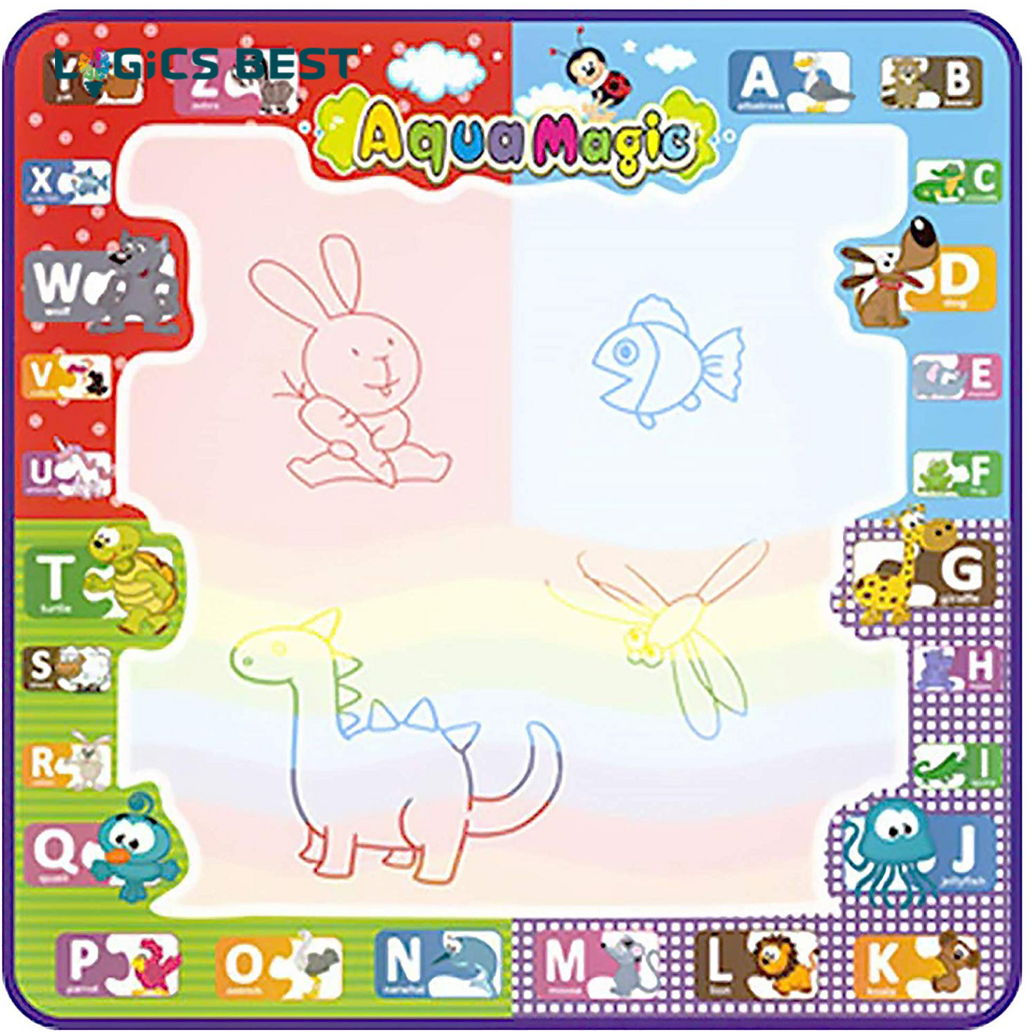 Logics Best Toy 2.00 months Logics Best Activity Mat for Learning- Premium Water Drawing Mat for Kids Age 2-5 Years Old, Toddler Educational Gift