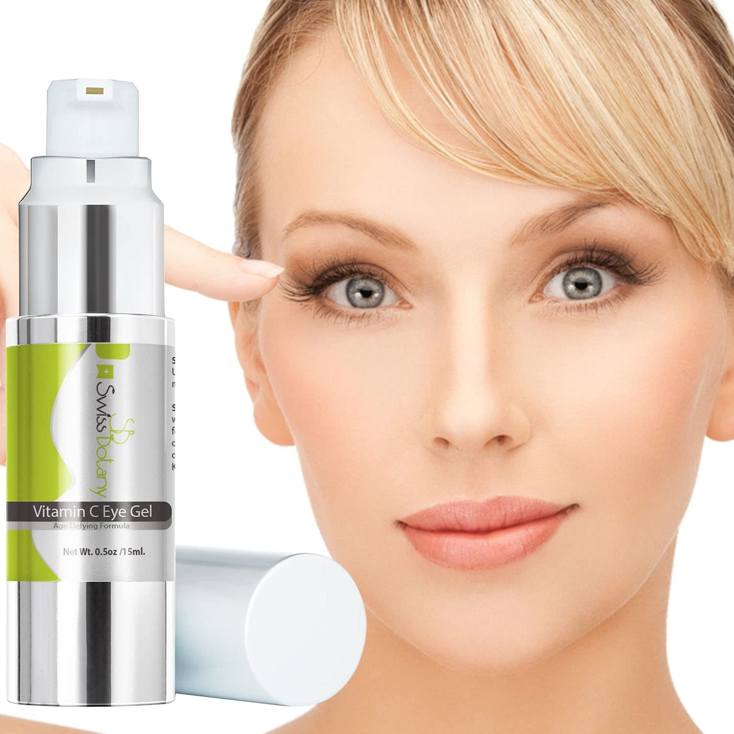 Swiss Botany Beauty 1 / 1 Eye Gel Serum Professional Restoration For EYE BAGS & WRINKLES, DARK CIRCLES, PUFFINESS for men and women with Pure Vitamin C Hyaluronic Acid | MADE IN USA