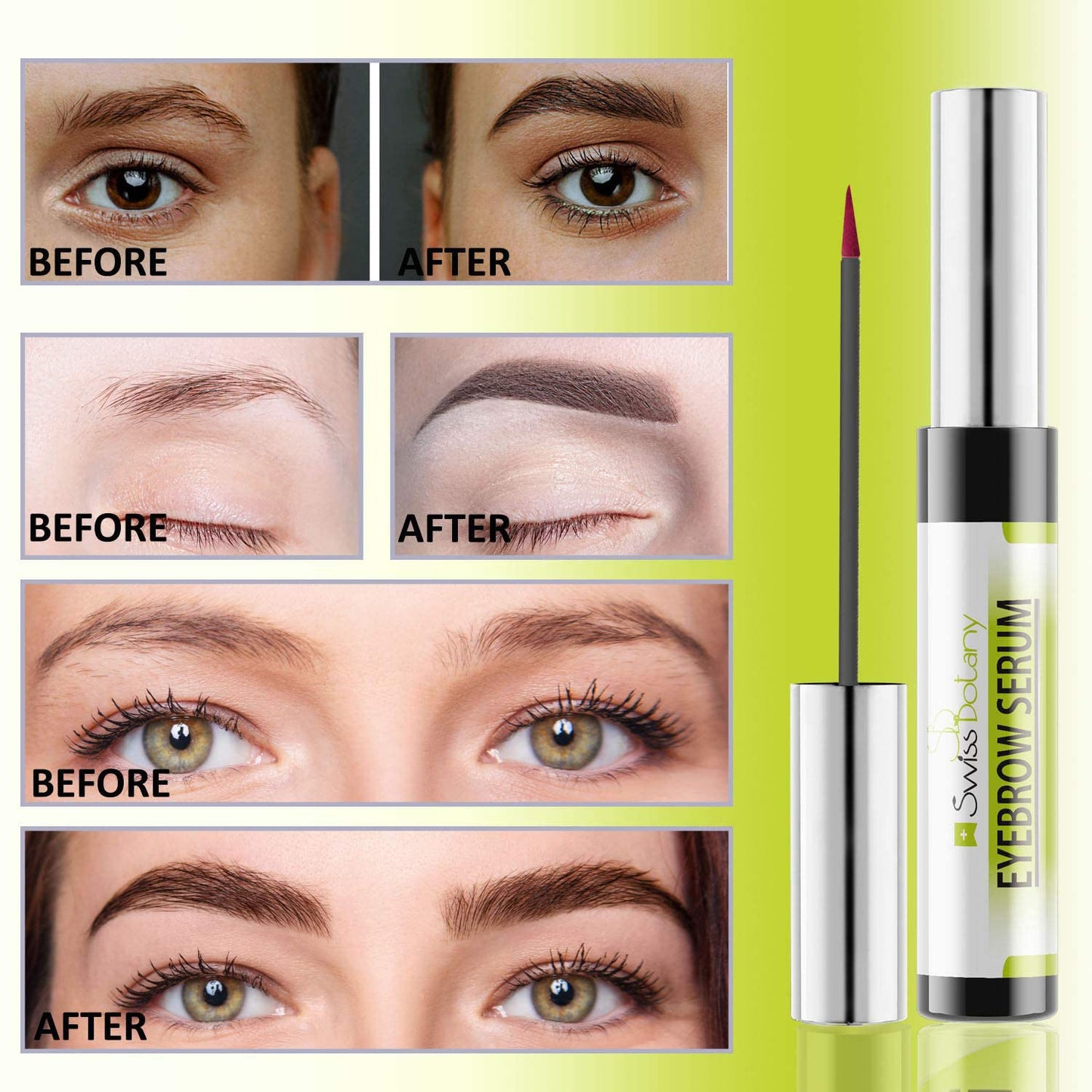 Swiss Botany Beauty 1 EyeBrow Growth Serum for Women & Men Premium Biotin Eyebrow Enhancing Serum for Eyebrow Growth cruelty free eyebrow growth serum Safe Against Eye Color Change | Professionally Trusted