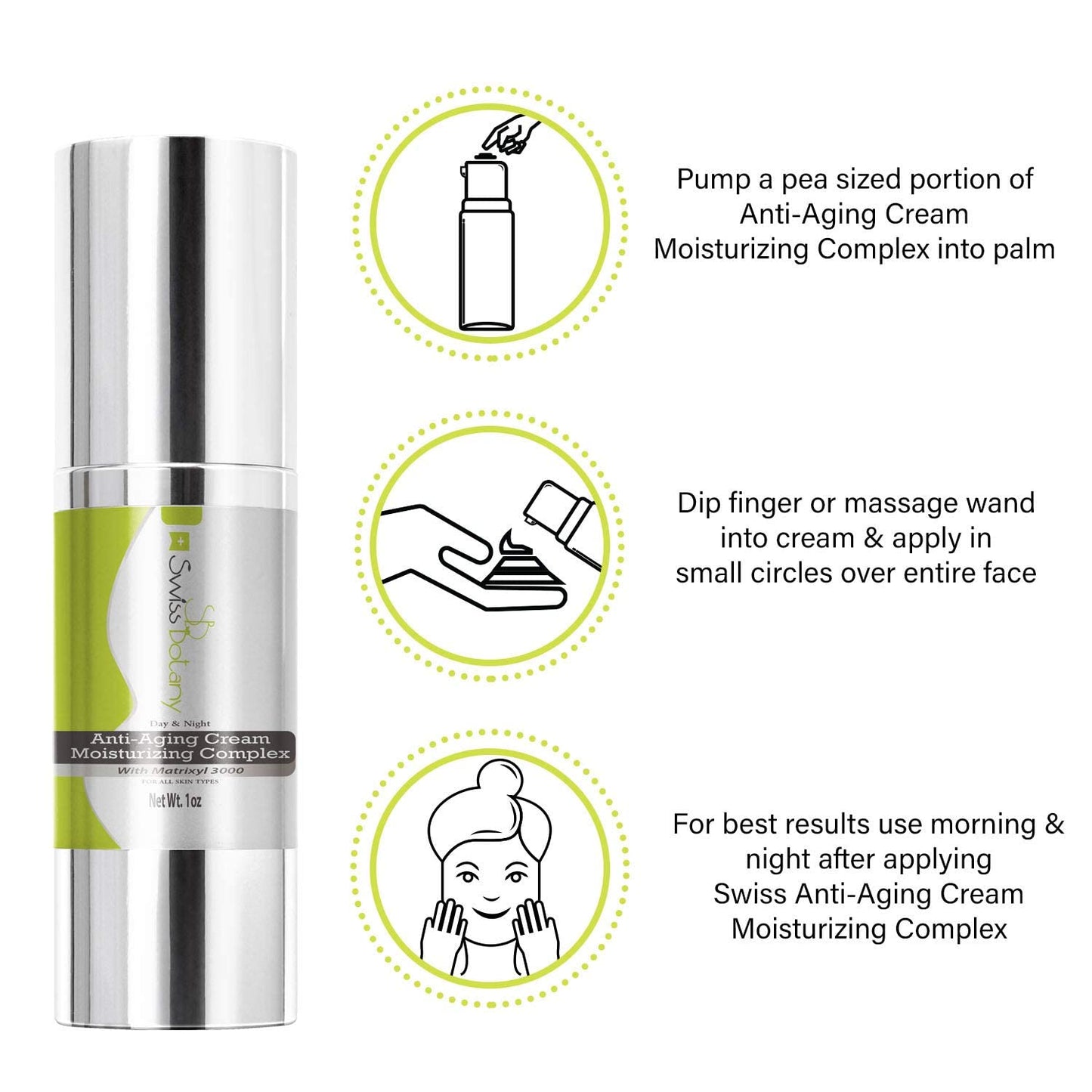 Swiss Botany Beauty 1 Ounce / 1 / 1 Swiss Botany Anti-Aging Cream Moisturizing Complex with Matrixyl 3000, Sooths & Hydrates Dry, Tired Skin, Reduces Appearance of Fine Lines & Wrinkles, All Skin Types, 1 ounce