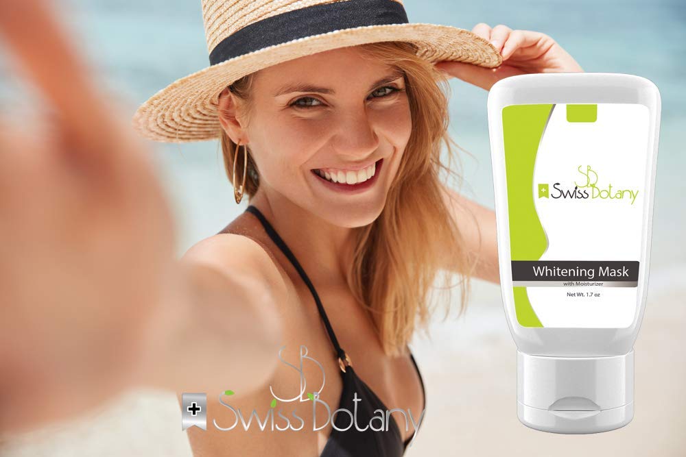 Swiss Botany Beauty 1 Whiten Skin Cream - Whitening Face Mask for Sensitive Skin / Intimate Areas, Underarms, Butt, Knees, Inner Thights - Super Brite/Pink
