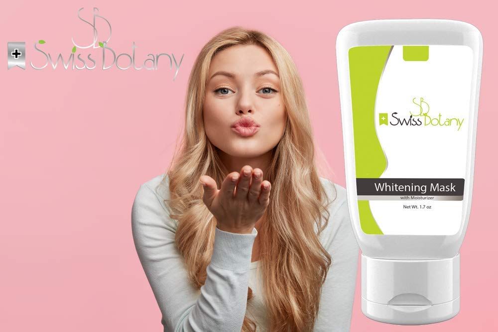 Swiss Botany Beauty 1 Whiten Skin Cream - Whitening Face Mask for Sensitive Skin / Intimate Areas, Underarms, Butt, Knees, Inner Thights - Super Brite/Pink