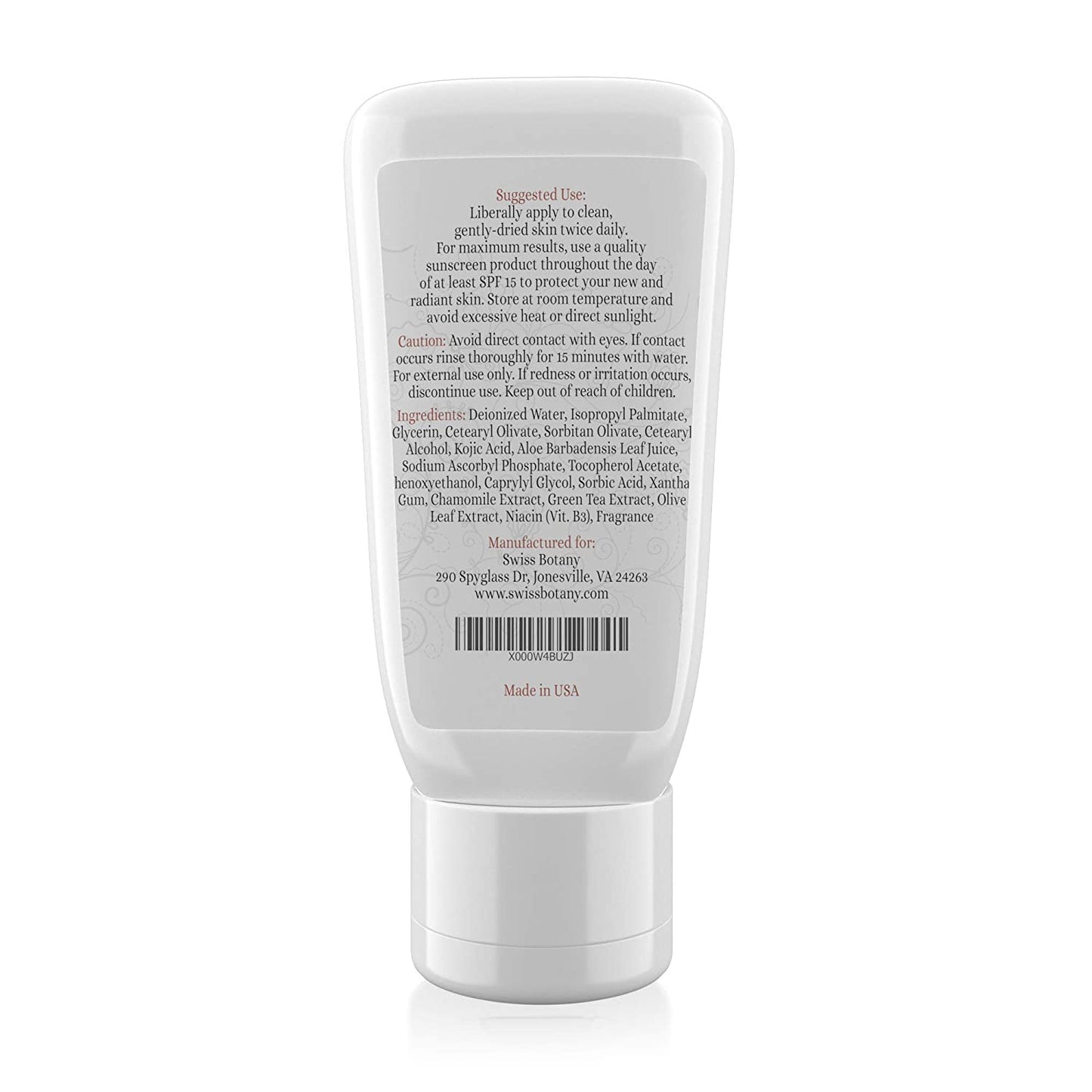 Swiss Botany Beauty 1 Whiten Skin Cream - Whitening Face Mask for Sensitive Skin / Intimate Areas, Underarms, Butt, Knees, Inner Thights - Super Brite/Pink
