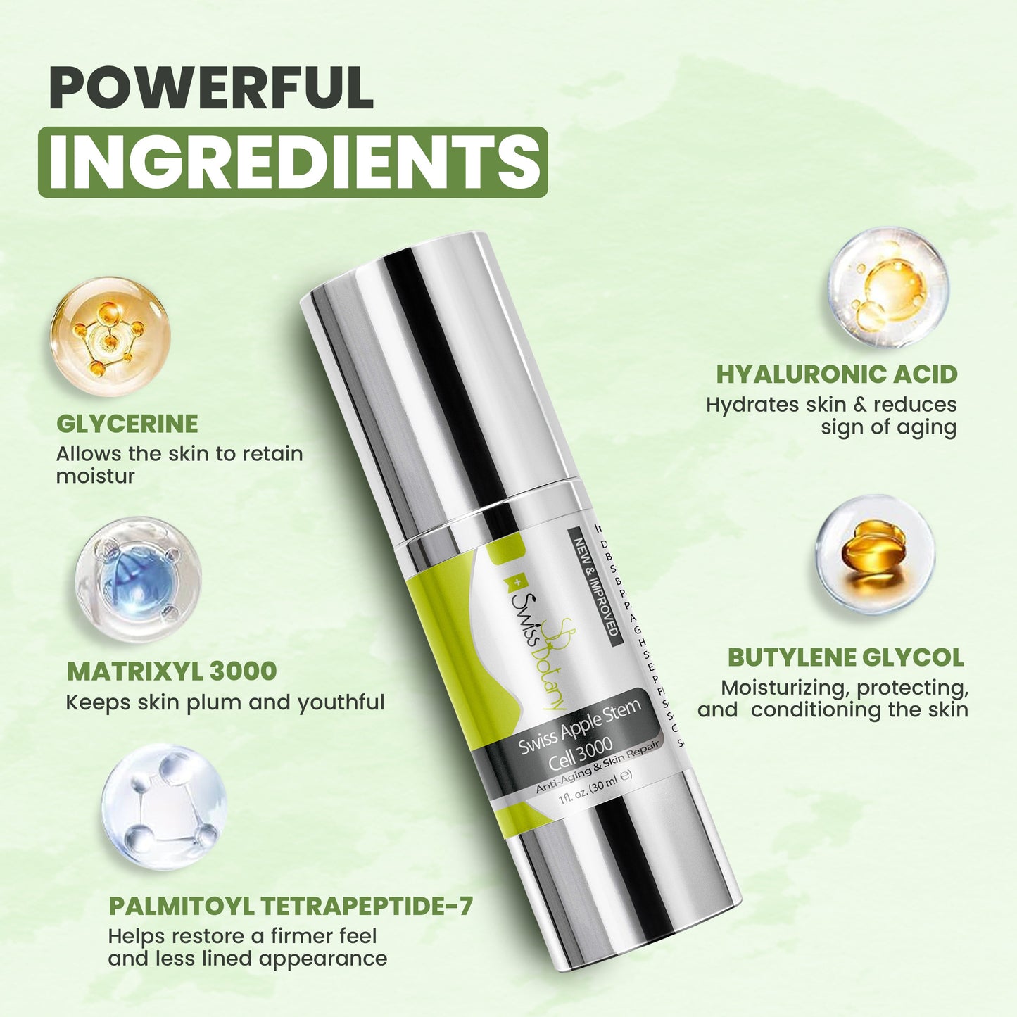 Swiss Botany Beauty 2 / Apple Swiss Apple Stem Cell 3000 Serum, 1 fluid ounce, 2 Bottles
