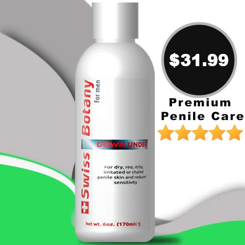 Swiss Botany Beauty 6 Ounces / White/Red / 1 Penile Health Cream for phimosis, balanitis, dry, cracked, peeling penile skin + acetyl man oil PENILE SENSITIVITY CREAM