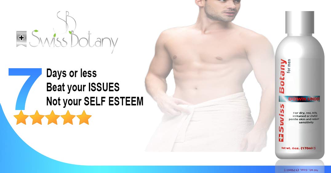 Swiss Botany Beauty 6 Ounces / White/Red / 1 Penile Health Cream for phimosis, balanitis, dry, cracked, peeling penile skin + acetyl man oil PENILE SENSITIVITY CREAM