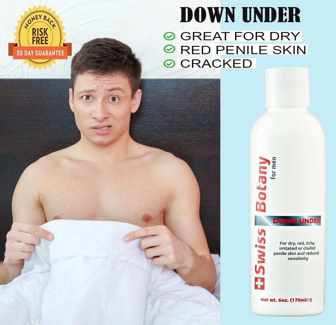 Swiss Botany Beauty 6 Ounces / White/Red / 1 Penile Health Cream for phimosis, balanitis, dry, cracked, peeling penile skin + acetyl man oil PENILE SENSITIVITY CREAM