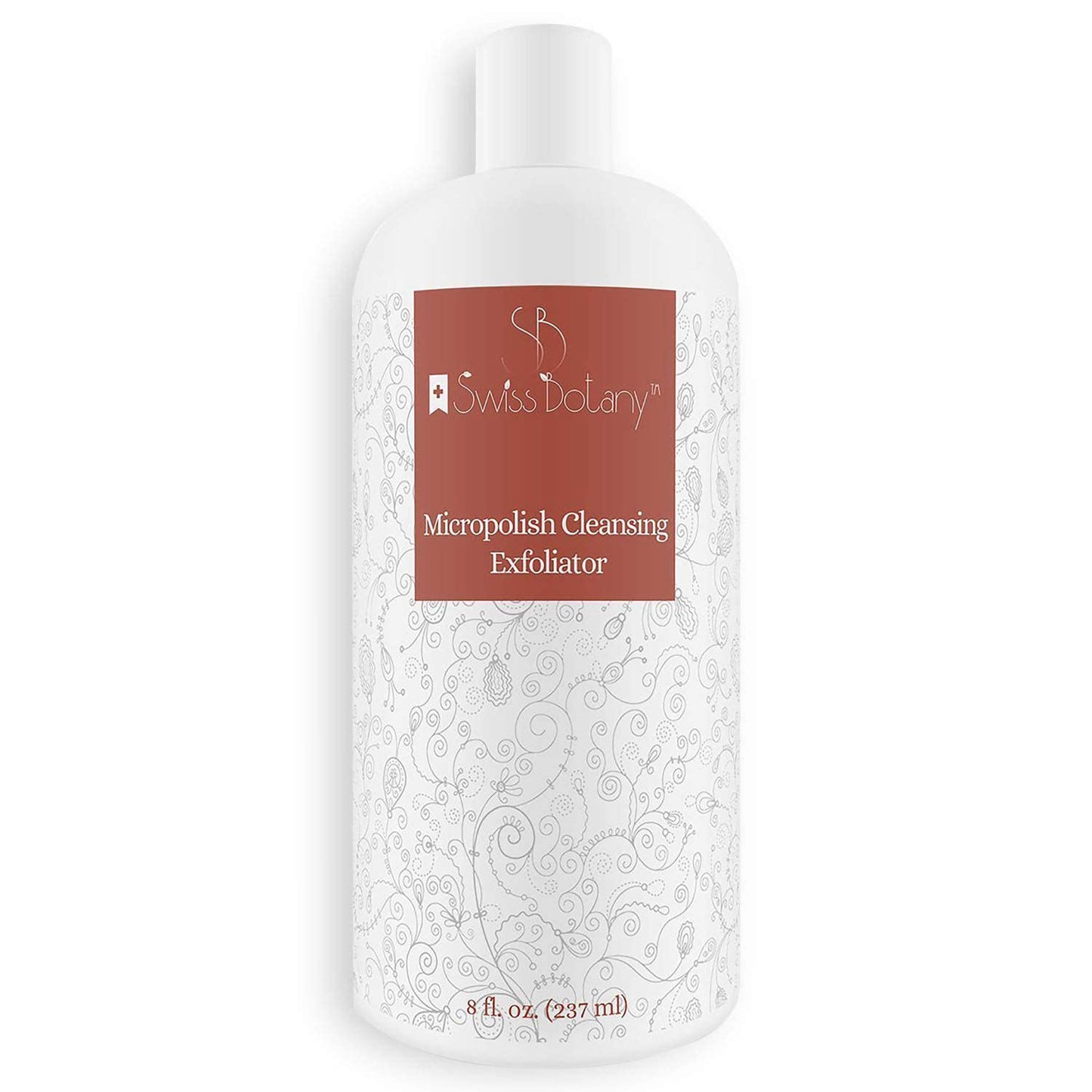 Swiss Botany Beauty 8 Ounce / 1 Exfoliating Face Wash & Face Exfoliator - Natural Exfoliating Face Wash with Witch Hazel - Moisturizing Facial Exfoliant for Oily or Dull or Dry Skin, Wrinkles, Blemishes, Acne Scars & More