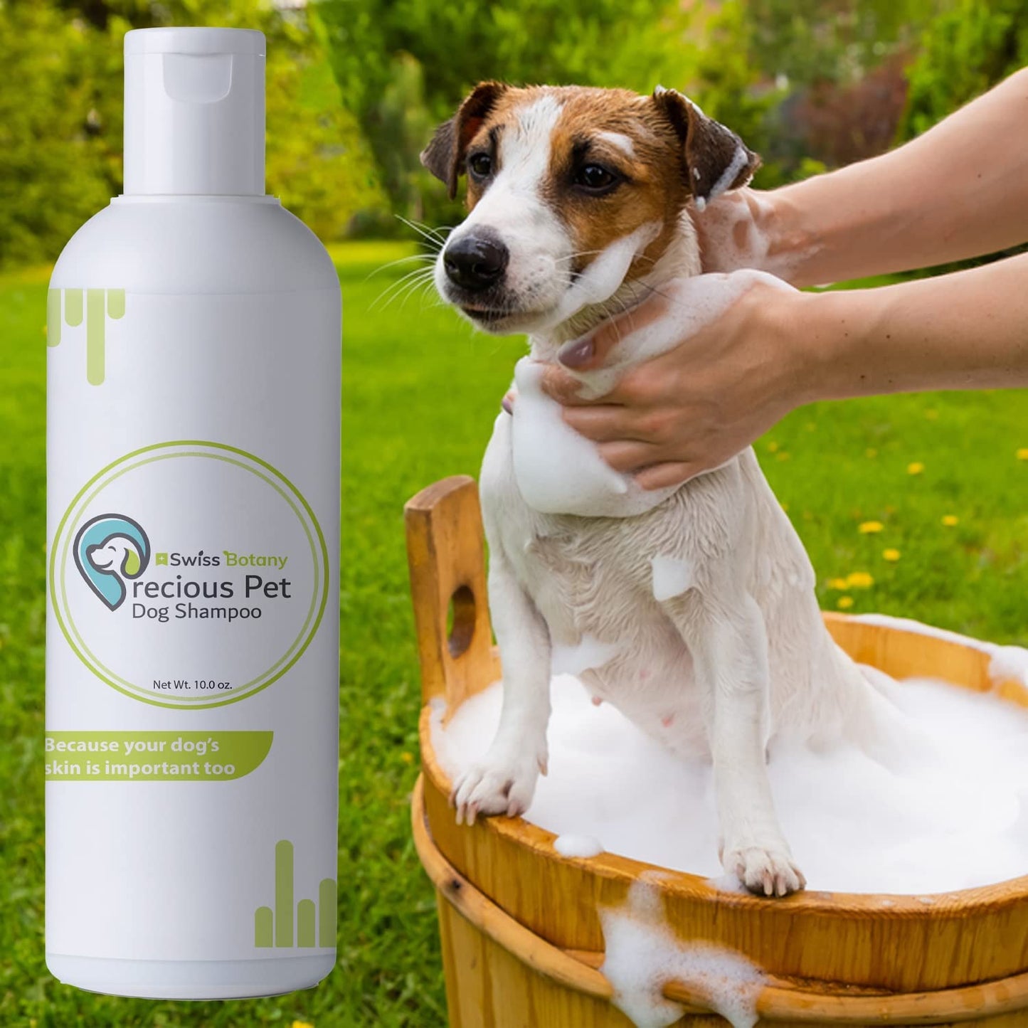 Swiss Botany Pet Products White Swiss Botany Precious Dog Shampoo, Puppy Shampoo for Moisturizing Dog Body and Reducing Dandruff, Dog Bathing Supplies for Sensitive Skin Dogs to Alleviate Strong Odor concerns - 10 oz