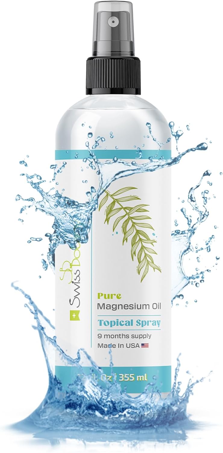 swissbotany Health & Personal Care Swiss Botany Pure Magnesium Oil Spray - (12 OZ /355 ML | Long-Lasting Pure Magnesium Oil | USP Grade, Free from Unhealthy Trace Minerals | Includes Free eBook