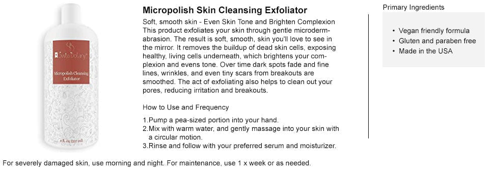 Swiss Botany Exfoliator Exfoliating Face Wash & Face Exfoliator - Natural Exfoliating Face Wash with Witch Hazel - Moisturizing Facial Exfoliant for Oily or Dull or Dry Skin, Wrinkles, Blemishes, Acne Scars & More