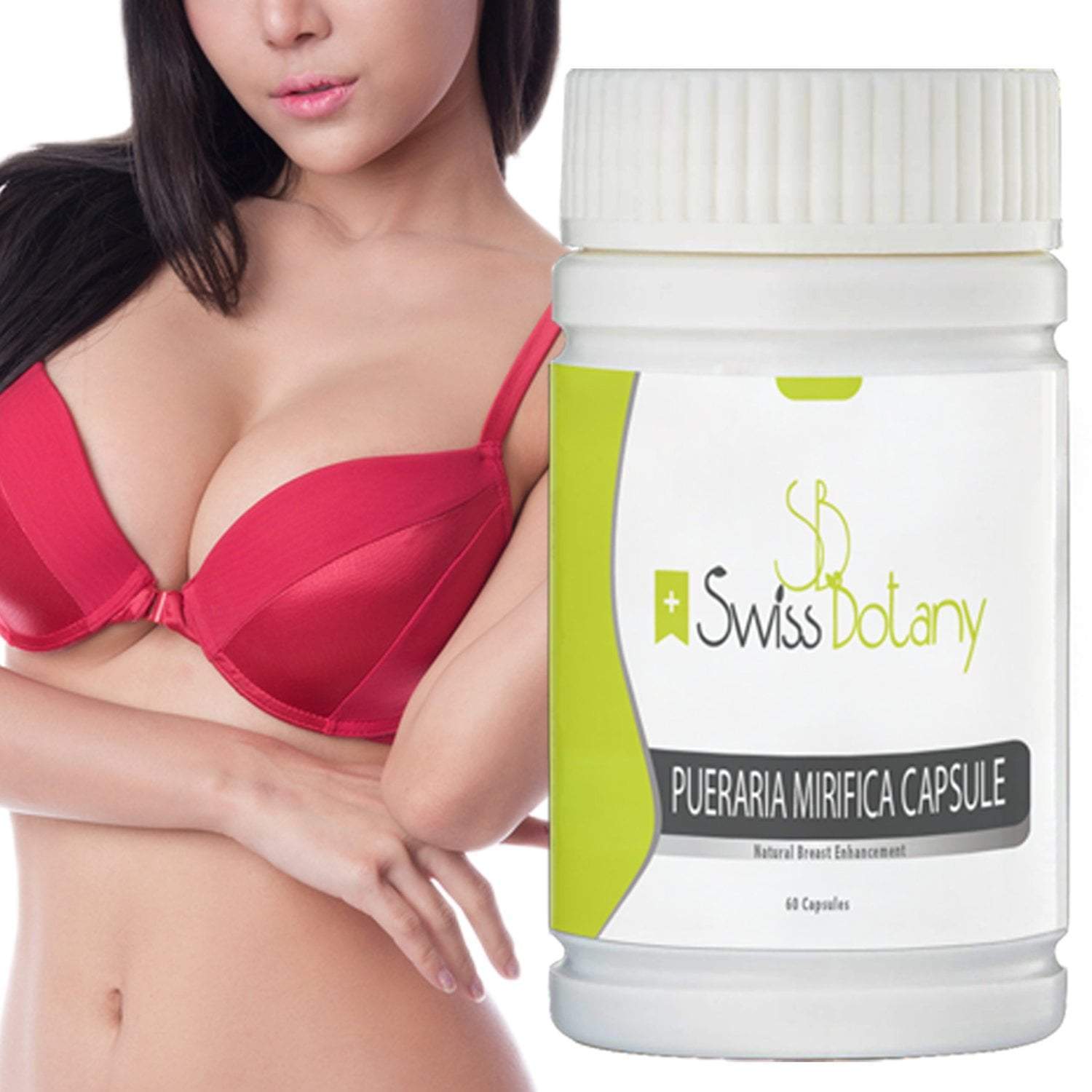 Swiss Botany Supplements Pueraria Mirifica Capsules Natural Breast Enlargement & Firmness Pills - Swiss Botany | ** 60 Capsules **