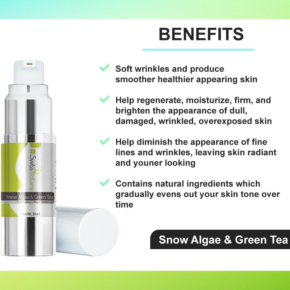 Snow Algae & Green Tea Moisturizing Collagen Serum, 30 mL
