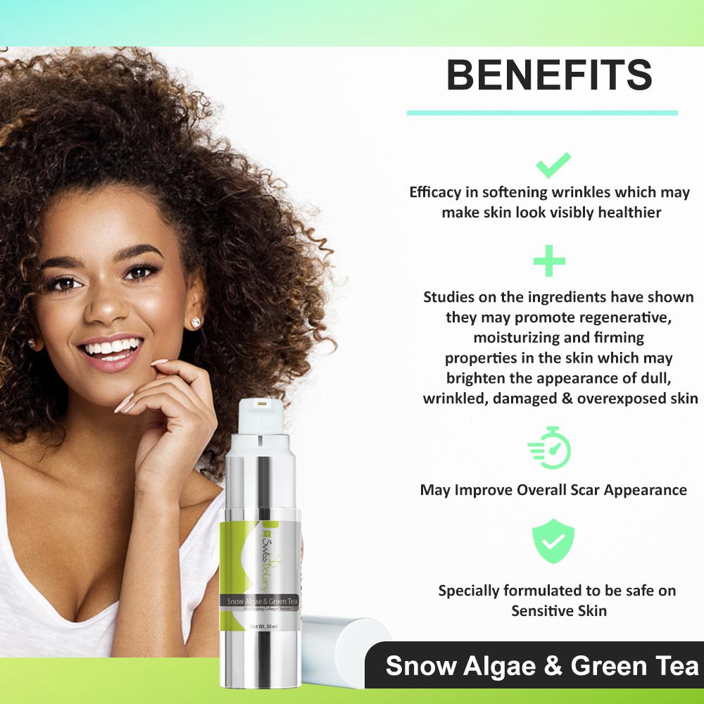 Snow Algae & Green Tea Moisturizing Collagen Serum, 30 mL