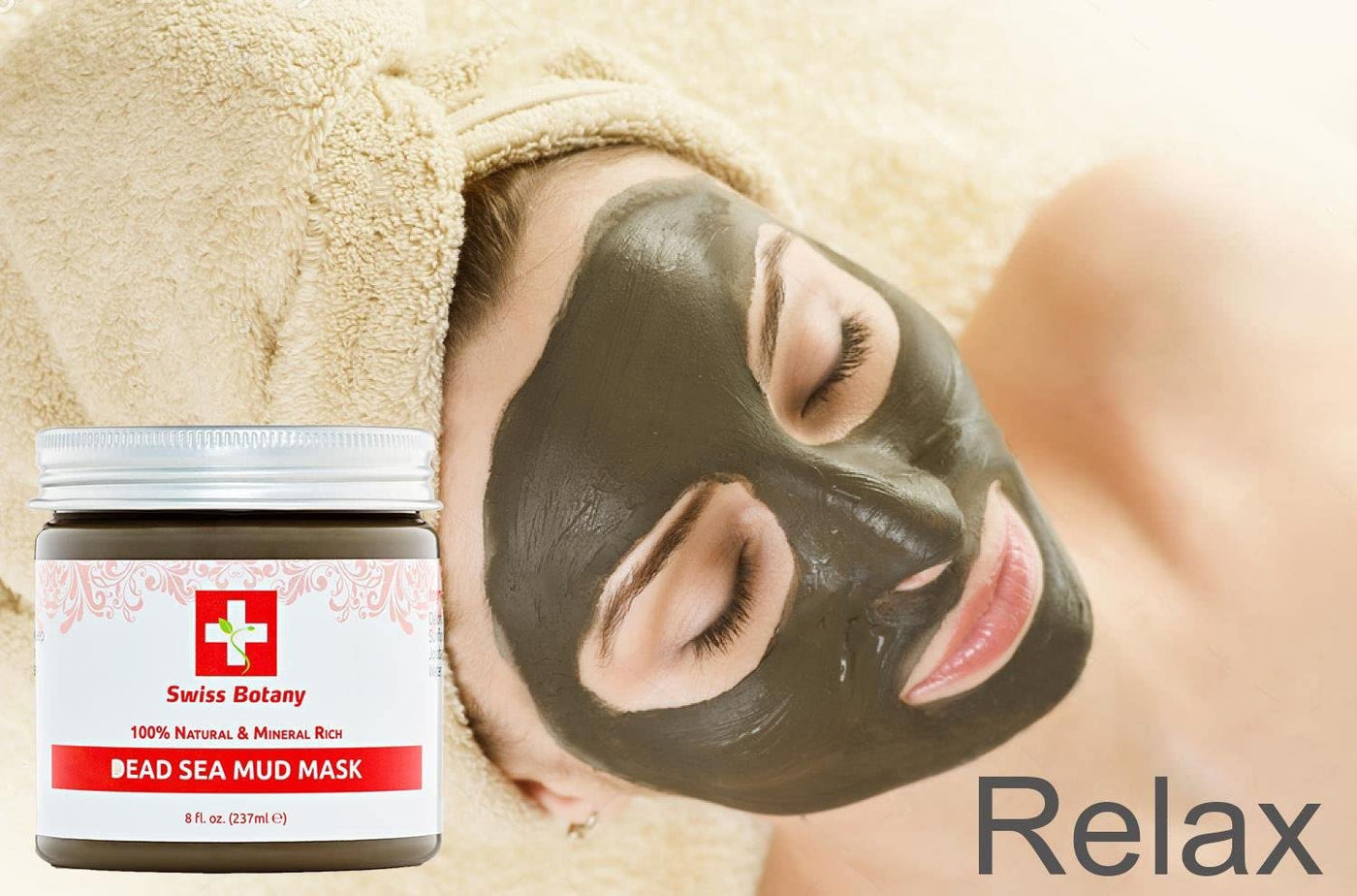 Swiss Botany Beauty 1 / 1 / Aloe Vera Swiss Botany Dead Sea Mud Mask - Exfoliates Pores & Hydrates Dry Skin - Organic Formula Uses Dead Sea Mud Imported from Israel - Use as Needed - Most Skin Types - Good for Men & Women - 8 fl oz