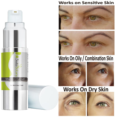 Swiss Botany Beauty 1 / 1 Eye Gel Serum Professional Restoration For EYE BAGS & WRINKLES, DARK CIRCLES, PUFFINESS for men and women with Pure Vitamin C Hyaluronic Acid | MADE IN USA