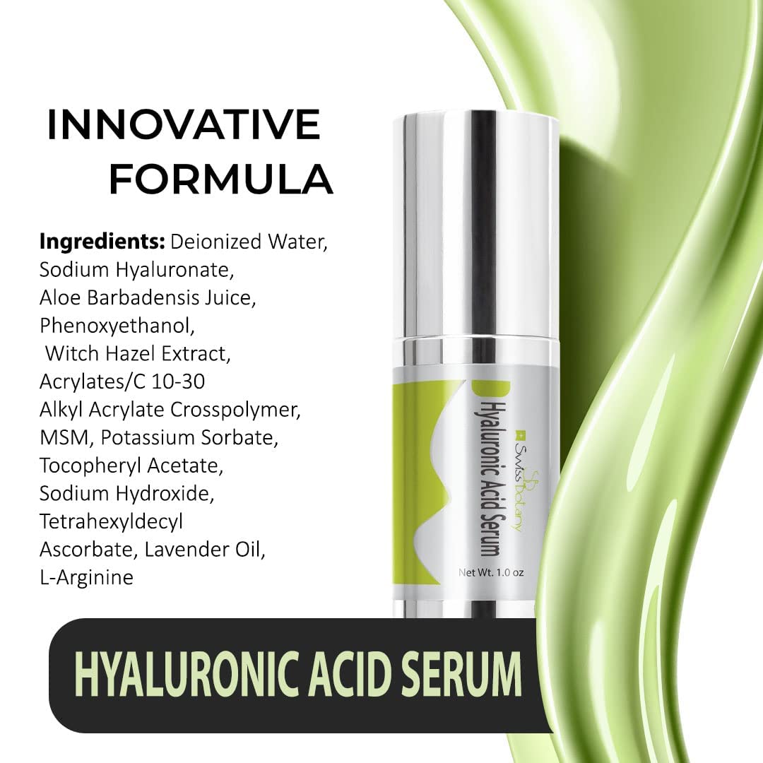 Swiss Botany Beauty 1 / lavender Swiss Botany Hyaluronic Acid Serum for Ultra Moisturizing - Face Serum to Erase Wrinkles - Hydrating Serum for Unresponsive Dry Skin to Unleashes Deep Hydration and Skin Plumpness