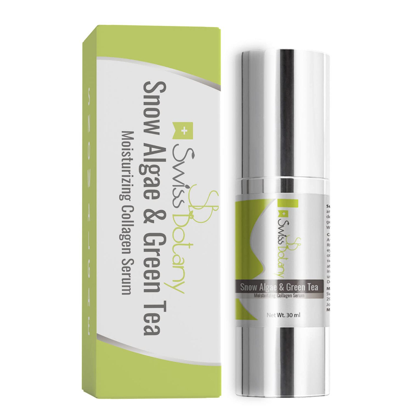 Swiss Botany Beauty 1 / Medicinal Snow Algae & Green Tea Moisturizing Collagen Serum, Improves Elasticity Evens Skin Tone, Anti-Aging Reduces Fine Lines Wrinkles Age Spots, All Skin Types | Premium Made by Swiss Botany, 30 mL