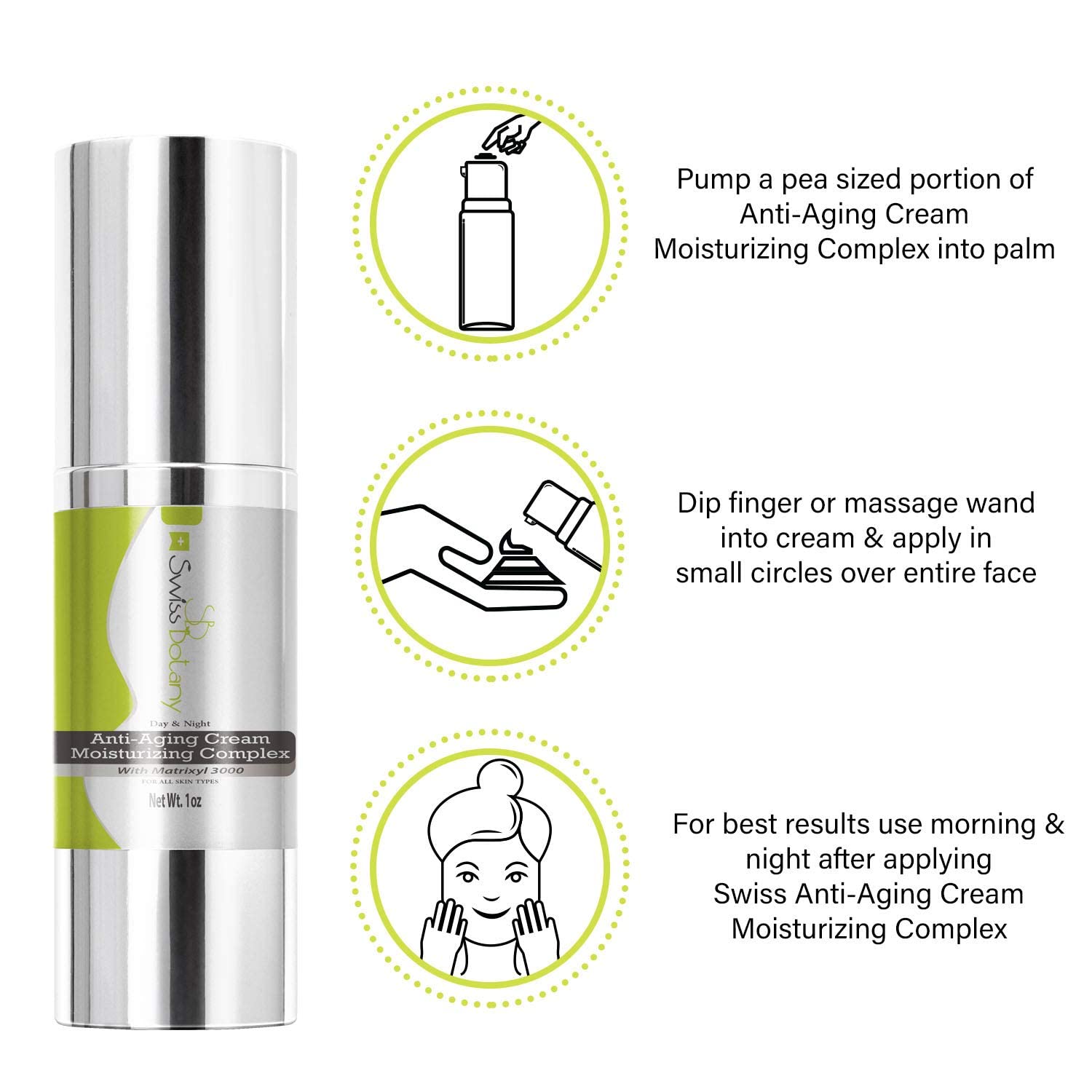 Swiss Botany Beauty 1 Ounce / 1 / 1 Swiss Botany Anti-Aging Cream Moisturizing Complex with Matrixyl 3000, Sooths & Hydrates Dry, Tired Skin, Reduces Appearance of Fine Lines & Wrinkles, All Skin Types, 1 ounce