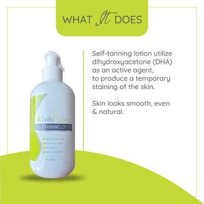 Swiss Botany Beauty 1 Swiss Botany Self Tanning Lotion, Anti-Orange Sunless Tanning Bronzer Lotion for Fair to Medium Skin Tone - Moisturizer With Aloe Vera and Vitamin E for a Glowing Tan Tattoo & Color Fade Protection