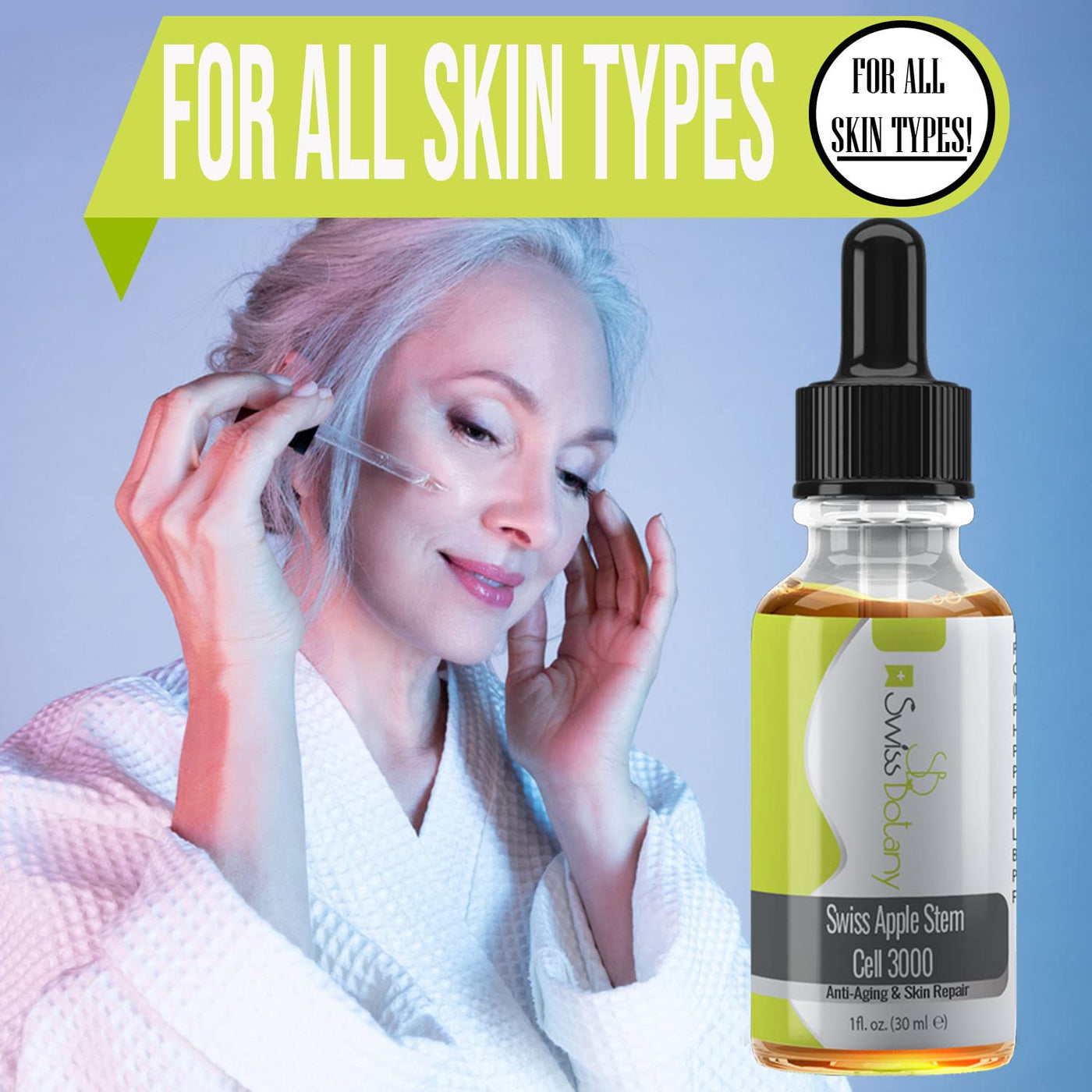 Swiss Botany Beauty 2 / Apple Swiss Botany Swiss Apple Stem Cell 3000 Serum, Plant Stem Cells No Animal Products, Reduce Aging Signs Wrinkles + Discoloration, Restore Elasticity and Youthful Appearance, 1 fluid ounce, 2 Bottles