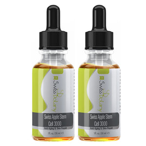 Swiss Botany Beauty 2 / Apple Swiss Botany Swiss Apple Stem Cell 3000 Serum, Plant Stem Cells No Animal Products, Reduce Aging Signs Wrinkles + Discoloration, Restore Elasticity and Youthful Appearance, 1 fluid ounce, 2 Bottles