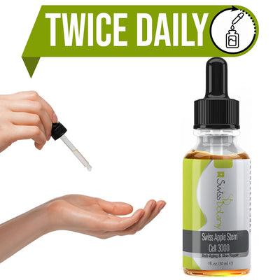 Swiss Botany Beauty 2 / Apple Swiss Botany Swiss Apple Stem Cell 3000 Serum, Plant Stem Cells No Animal Products, Reduce Aging Signs Wrinkles + Discoloration, Restore Elasticity and Youthful Appearance, 1 fluid ounce, 2 Bottles