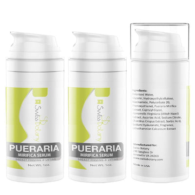 Swiss Botany Beauty 3 pack Swiss Botany Pueraria Mirifica Bust Firming & Lifting Serum for Women and Men, Easy to Apply, Use Twice a Day for Best Results, No Fragrance, 1 ounce