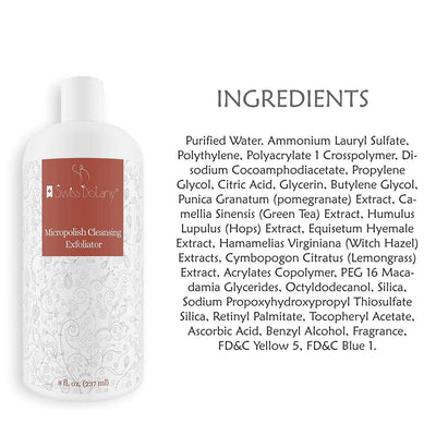 Swiss Botany Beauty 8 Ounce / 1 Exfoliating Face Wash & Face Exfoliator - Natural Exfoliating Face Wash with Witch Hazel - Moisturizing Facial Exfoliant for Oily or Dull or Dry Skin, Wrinkles, Blemishes, Acne Scars & More