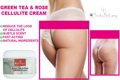 Swiss Botany Beauty Swiss Botany - Cellulite Remover Green Tea & Rose Cellulite Cream - Anti Cellulite Cream to Break Down Fat & Tighten Skin - Stretch Mark Cream - Vitamin A & Fatty Acids Nourish Skin - Hydrating for All Skin Types - 120 mL