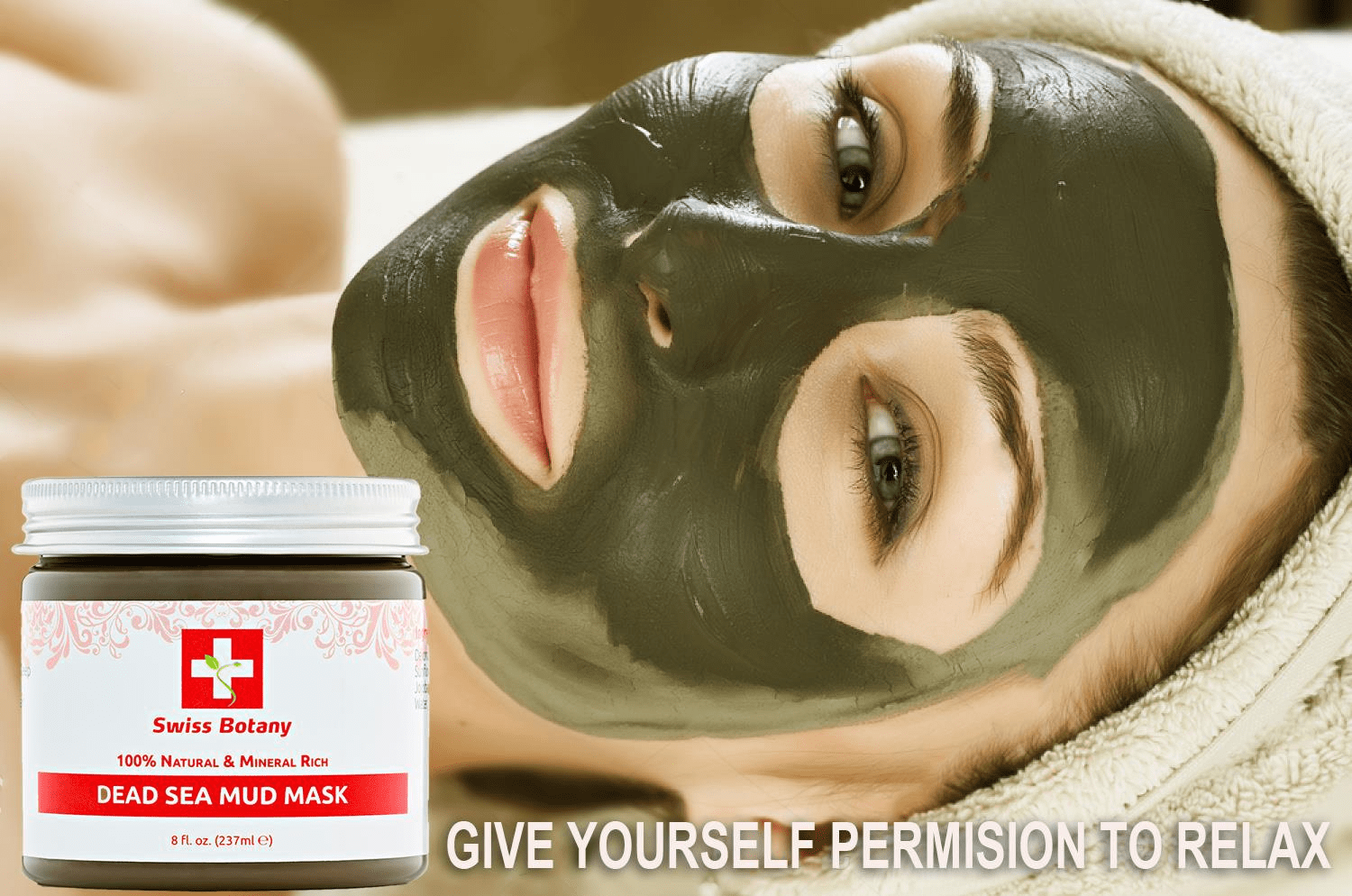 Swiss Botany face mask Dead Sea Mud Mask for Face & Body - 100% all Natural Organic Israeli Mud