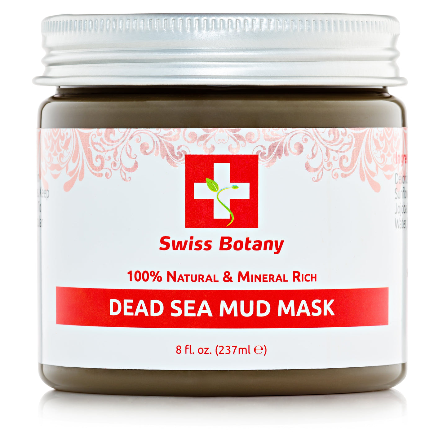 Swiss Botany face mask Dead Sea Mud Mask for Face & Body - 100% all Natural Organic Israeli Mud