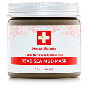 Swiss Botany face mask Dead Sea Mud Mask for Face & Body - 100% all Natural Organic Israeli Mud