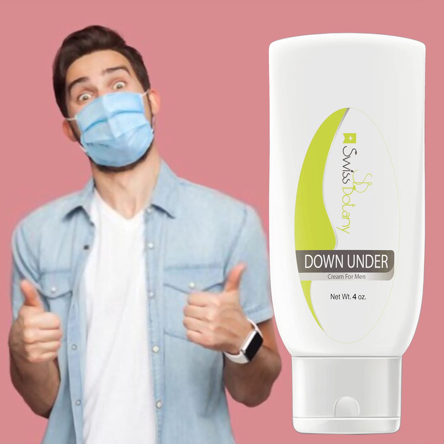 Swiss Botany health and hygiene Swiss Botany Down Under Cream for Men with L-Arginine for the Sensitive Skin of Private Areas, Moisturizes & Soothes Irritated and Chapped Skin, Safe for All Skin Types, 4 ounces