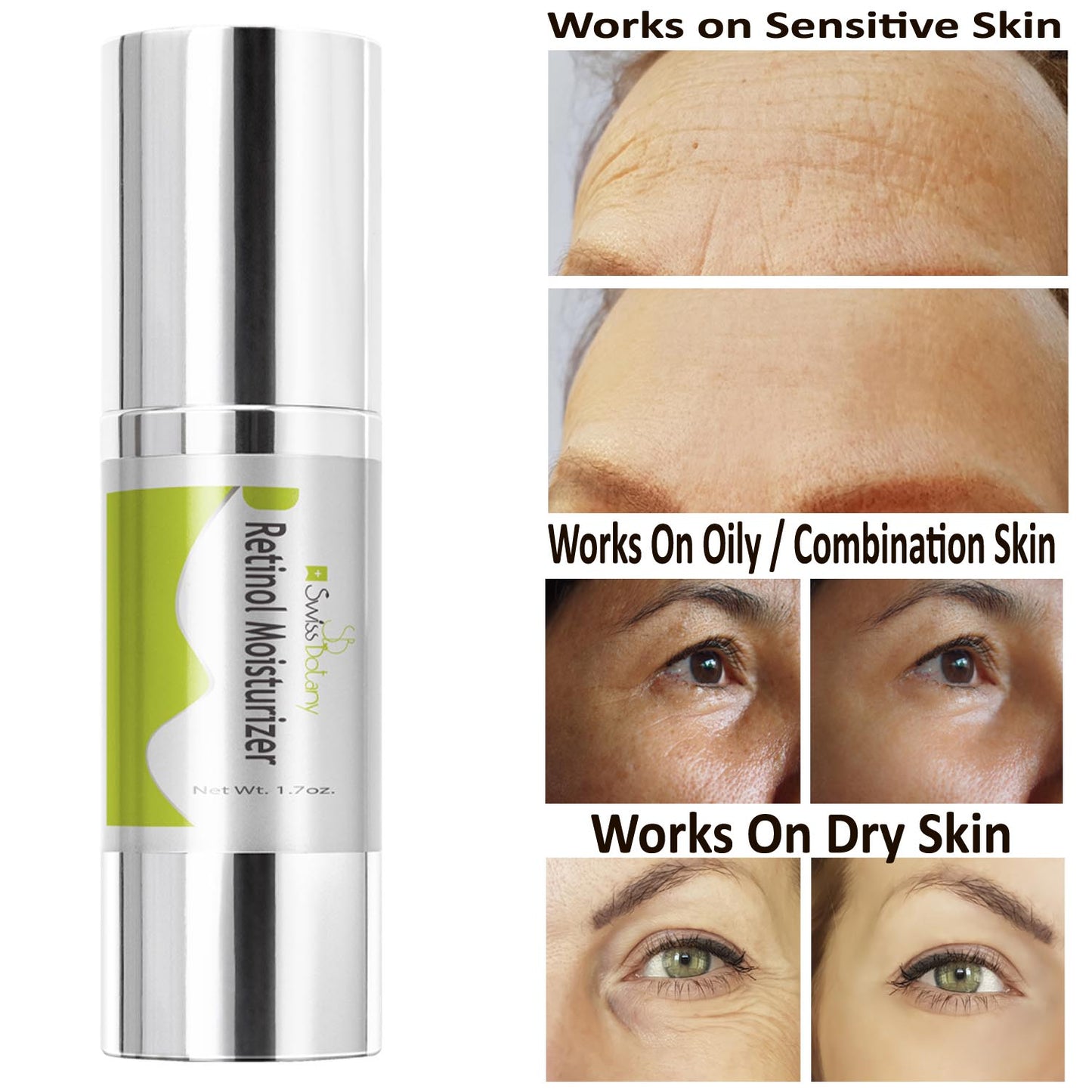 Swiss Botany moisturizer Retinol serum retinol for dark circles face moisturizer for women visibly reduce deep wrinkes & lines Resurfacing Retinol Serum Treatment for redness breakouts and sun damage Retinol Serum for face with hyaluronic acid