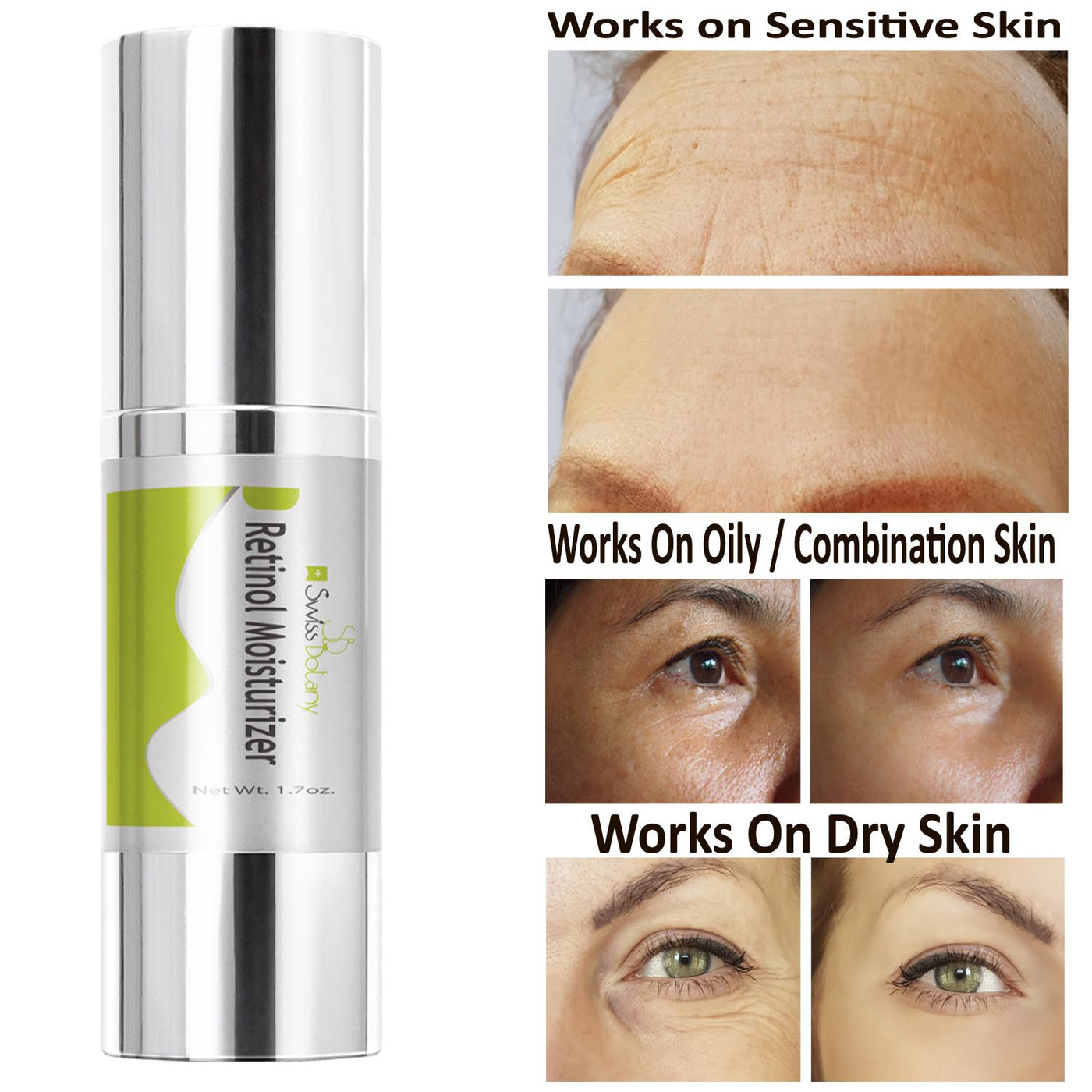 Swiss Botany moisturizer Retinol serum retinol for dark circles face moisturizer for women visibly reduce deep wrinkes & lines Resurfacing Retinol Serum Treatment for redness breakouts and sun damage Retinol Serum for face with hyaluronic acid