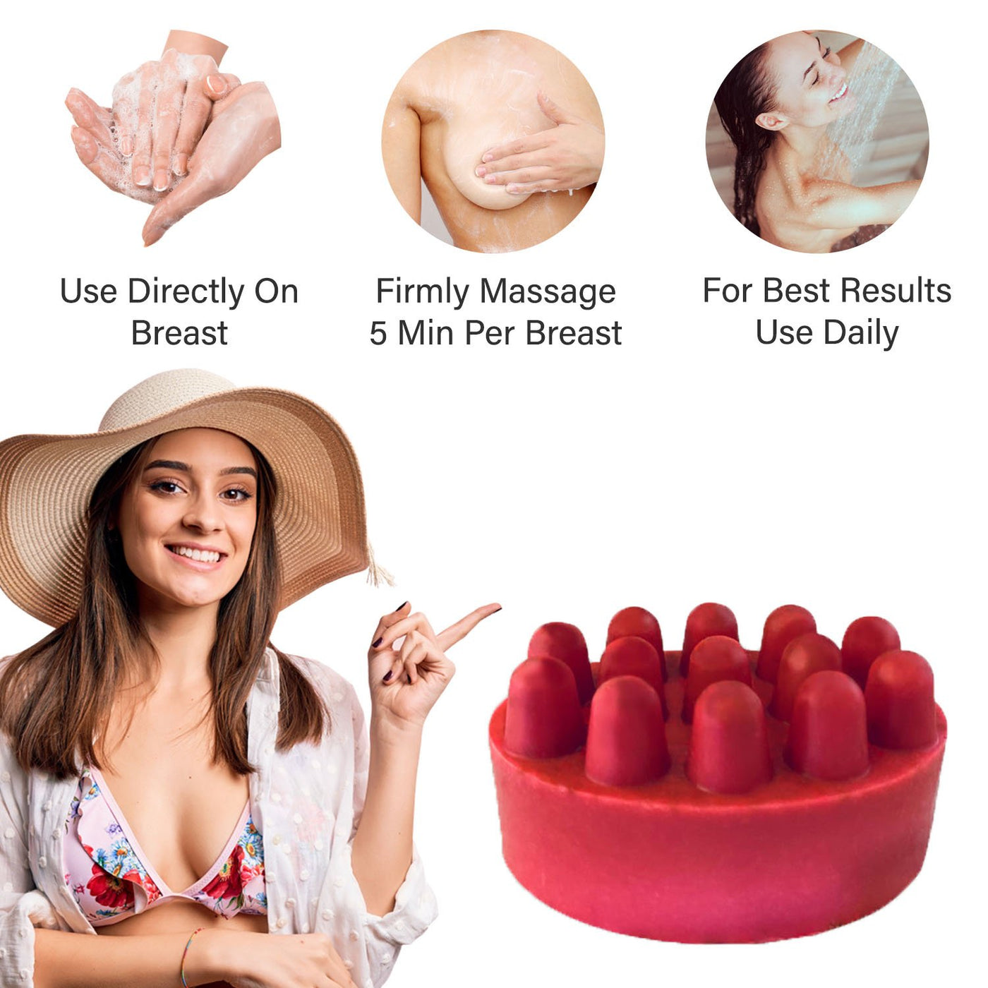 swissbotany Breast Enhancement Massage Soap - Use with Breast Cream, Fenugreek Oil, Breast Enlargement Capsules