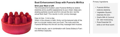 swissbotany Breast Enhancement Massage Soap - Use with Breast Cream, Fenugreek Oil, Breast Enlargement Capsules