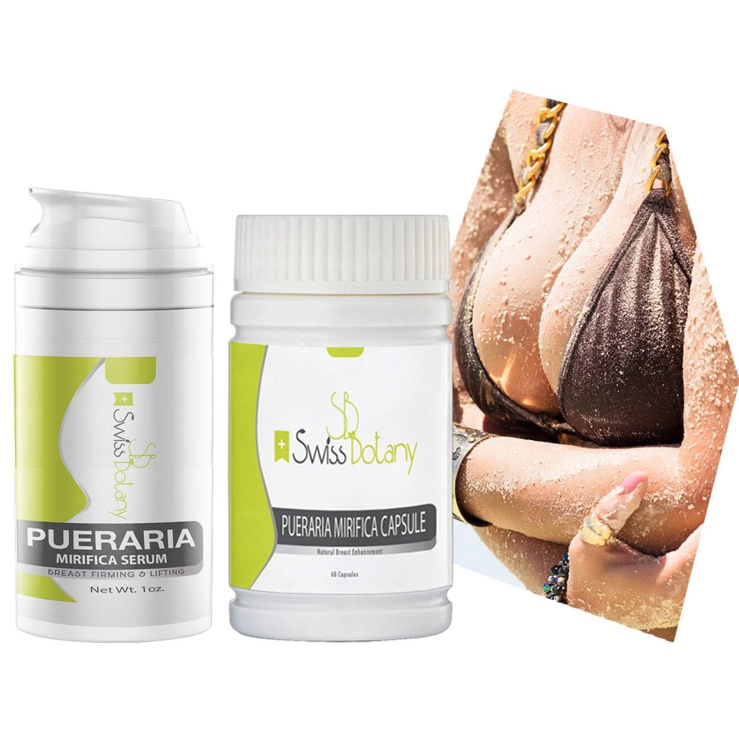 swissbotany breast lifting Pueraria Mirifica Serum (4) & Capsules (2) | 2 Month Supply Capsules & Serum