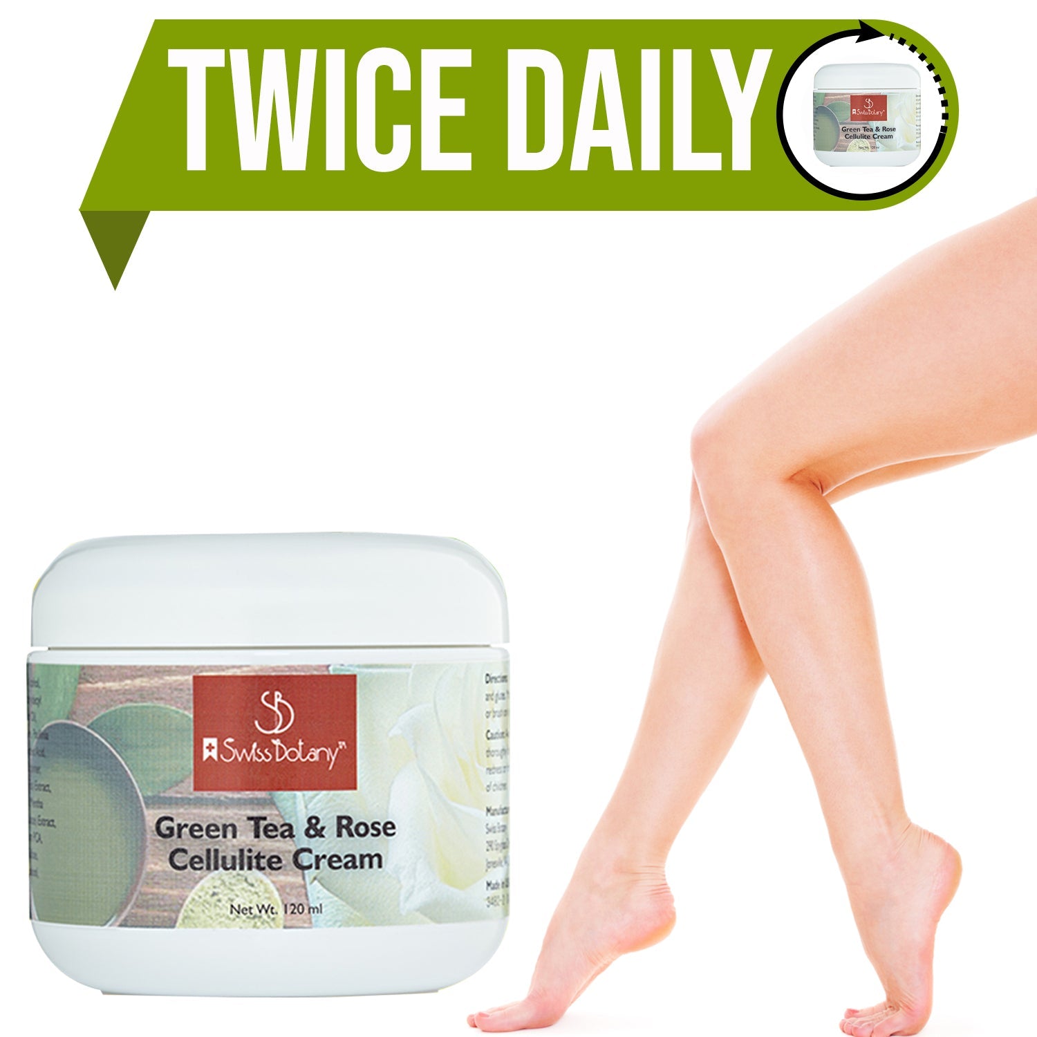 swissbotany bruise cream Pure Green Tea & Rose Cellulite Reduction Bikini Cream - By Swiss Botany