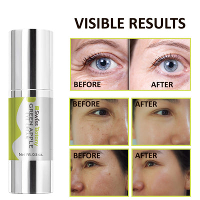 swissbotany Eye Cream For Dark Circles and Puffiness Deep Hydrating & Refreshing Green Apple Eye Cream Reduces the Appearance of Under Eye Wrinkles, Dark Circles & Fine Lines - Premium Made by Swiss Botany, 0.5 oz