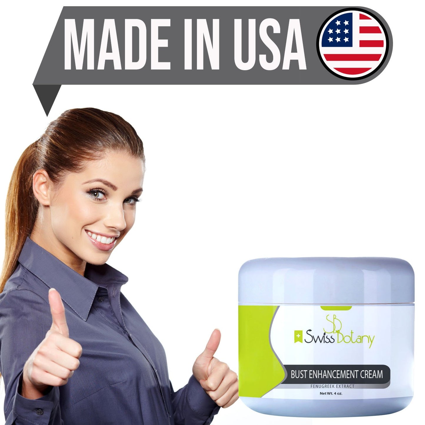 swissbotany Health and Beauty Bust Enhancement Cream with Fenugreek, Easy to Apply, Use Twice a Day for Best Results, Light Fragrance | Premium Made by Swiss Botany for Women & Men, 4 ounces