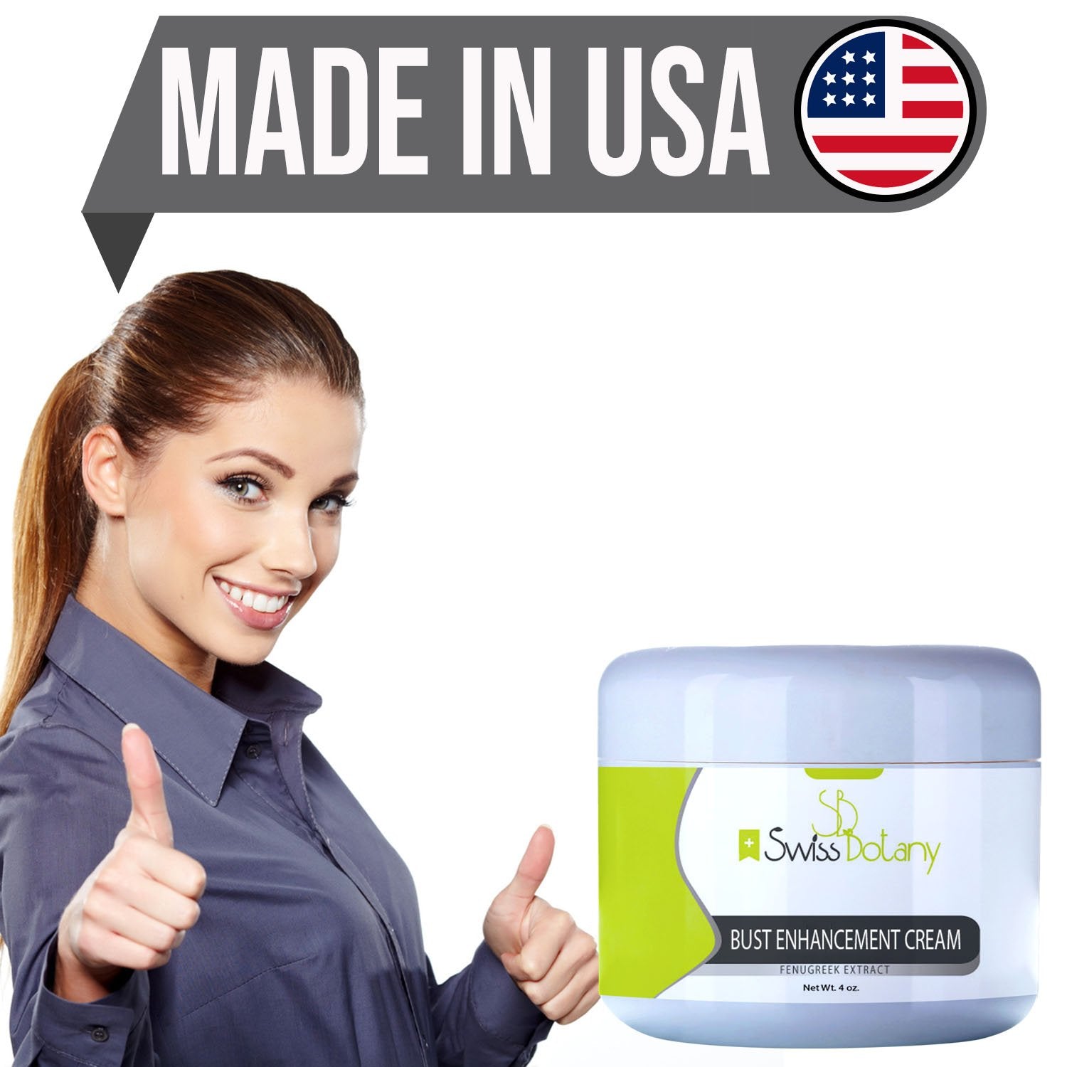 swissbotany Health and Beauty Bust Enhancement Cream with Fenugreek, Easy to Apply, Use Twice a Day for Best Results, Light Fragrance | Premium Made by Swiss Botany for Women & Men, 4 ounces