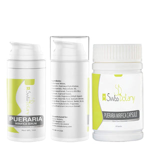 swissbotany Pueraria Mirifica Natural Breast Enhancement Serum + Capsules used for nature's breast lift & growth 1 month supply