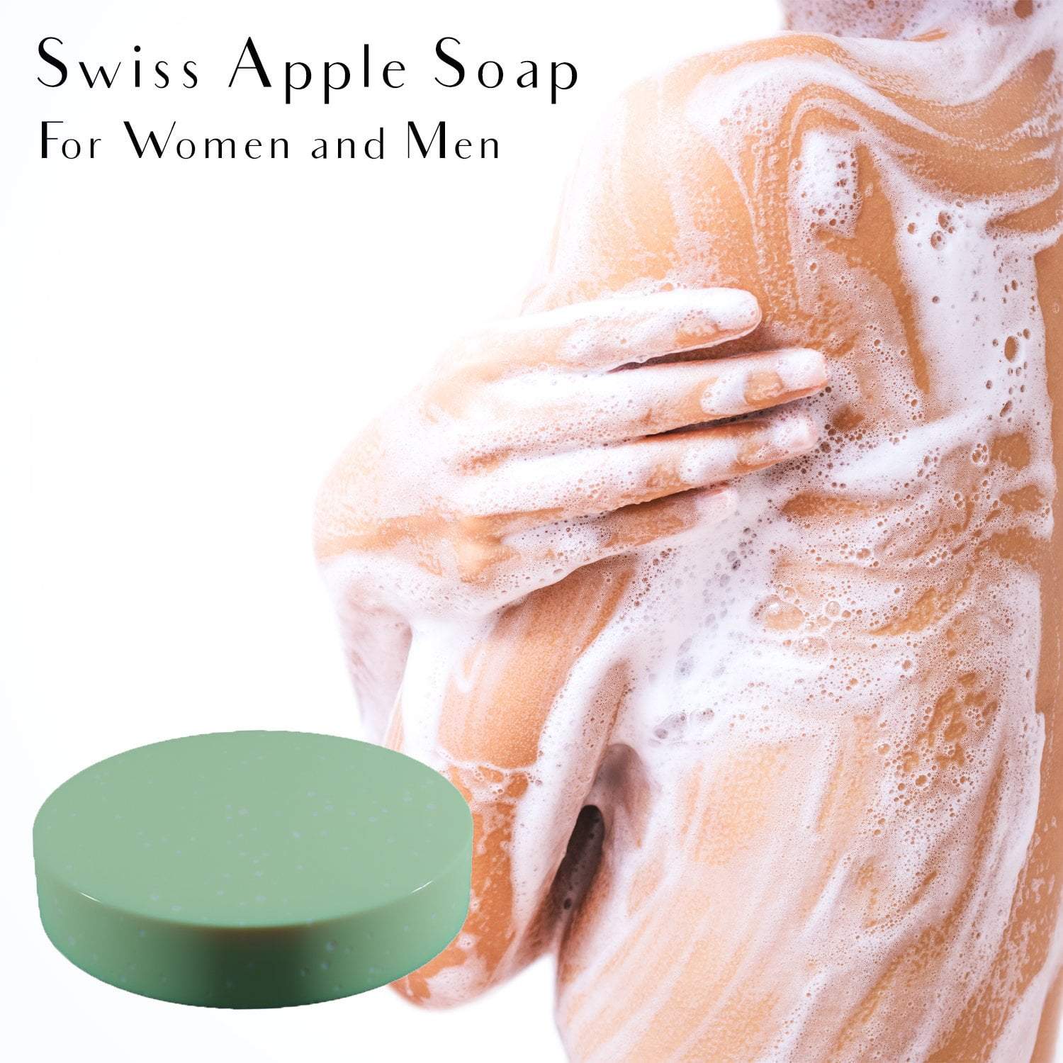 swissbotany Swiss Apple Stem Cell Soap Bar (3.4 Oz 1 Bar) Organic Age Defying Formula is 100% Handcrafted with Coconut Oil & Tetrapeptide-7 for ultimate moisturizing & wrinkle prevention